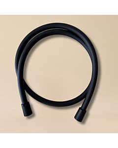 AquaCraft 100 shower hose 200 cm matt black | Shower hose with 2000 0/2 inch connection | Flexible metal hose with anti-kink protection | Anti-twist swivel cone | Black hose | Shower accessories